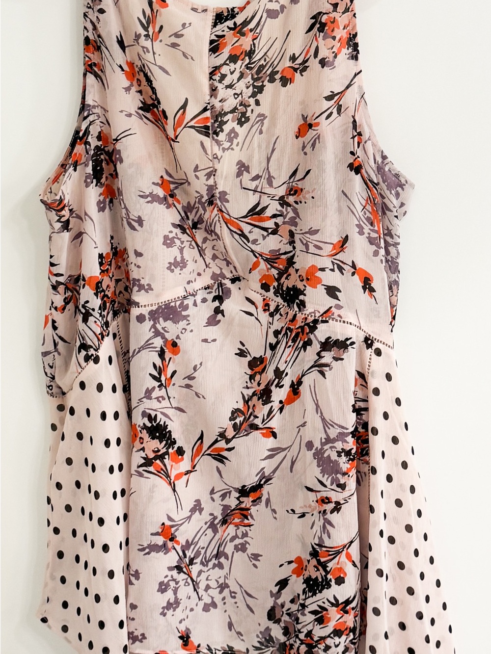 Anthropologie Vanessa Virginia Floral Polka V-Neck Tank Top Sz L - Picture 4 of 7